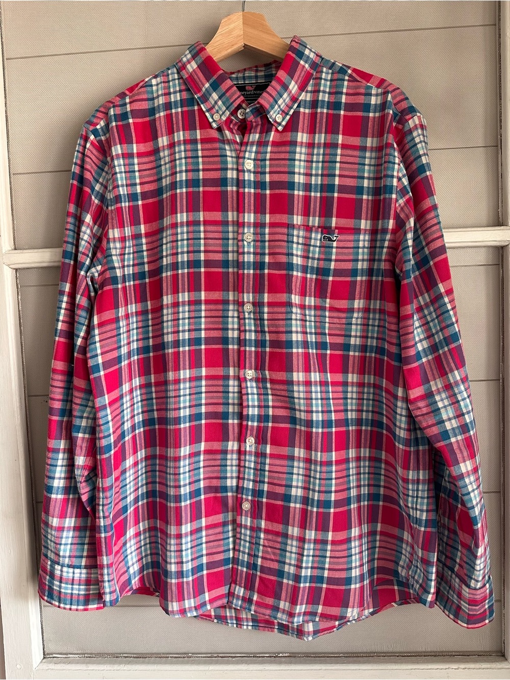 Vineyard Vines Pink & Blue Plaid Button-Down Shirt